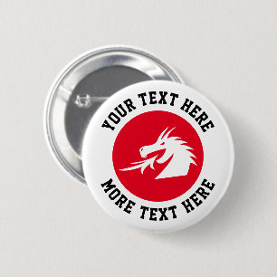 Custom Dragon Buttons für Kampfsport Club