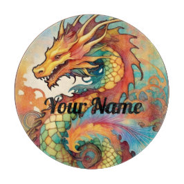 Custom Dragon Glass Cutting Board V02 Schneidebrett