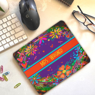 Custom Dragonflies Blume Hört Lila Mousepad