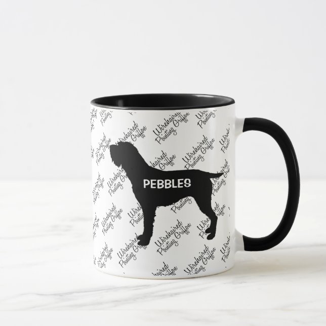 CUSTOM Drahthaar Zeigen Griffon Dog Silhouette Tasse (Rechts)