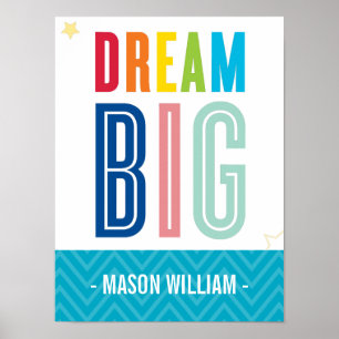 CUSTOM DREAM BIG LITTLE ONE Typografie fett Farben Poster