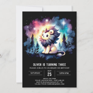 Custom Dreamy Lion Birthday Einladung