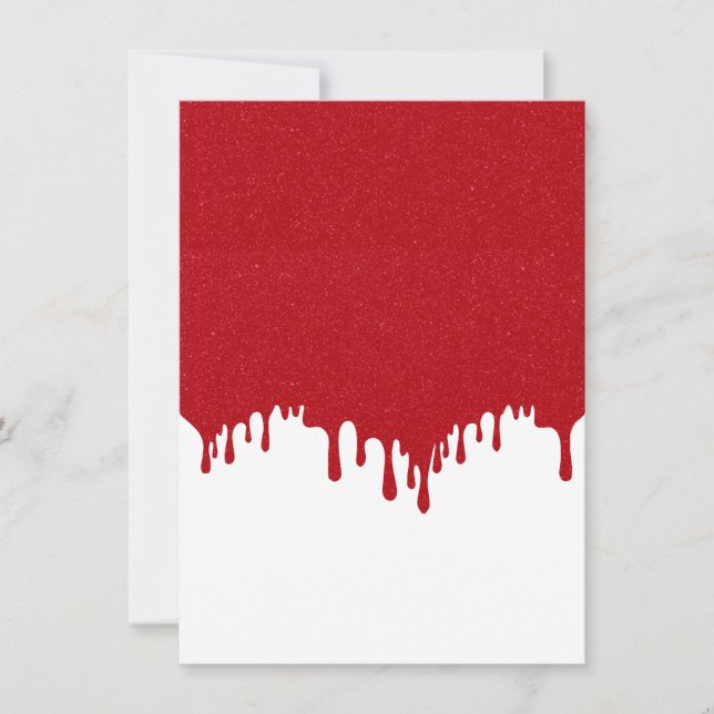 Custom Dripping Glitter Tomato Red Top Invite Einladung (Vorderseite)