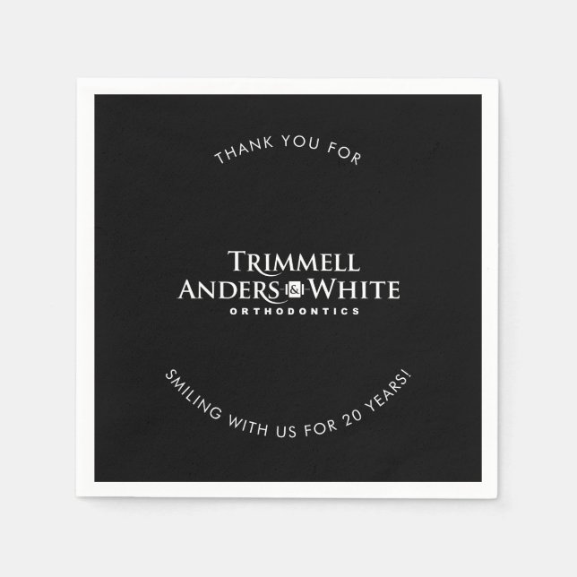 CUSTOM DRUCKBESTELLUNG für Kelsey - 20. schwarz Serviette (Vorderseite)