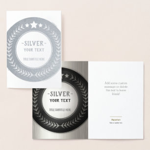 CUSTOM DRUCKDIY MEDAL Silbermeister EDITABLE Folienkarte