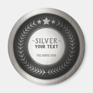 CUSTOM DRUCKDIY MEDAL Silbermeister EDITABLE Magnet