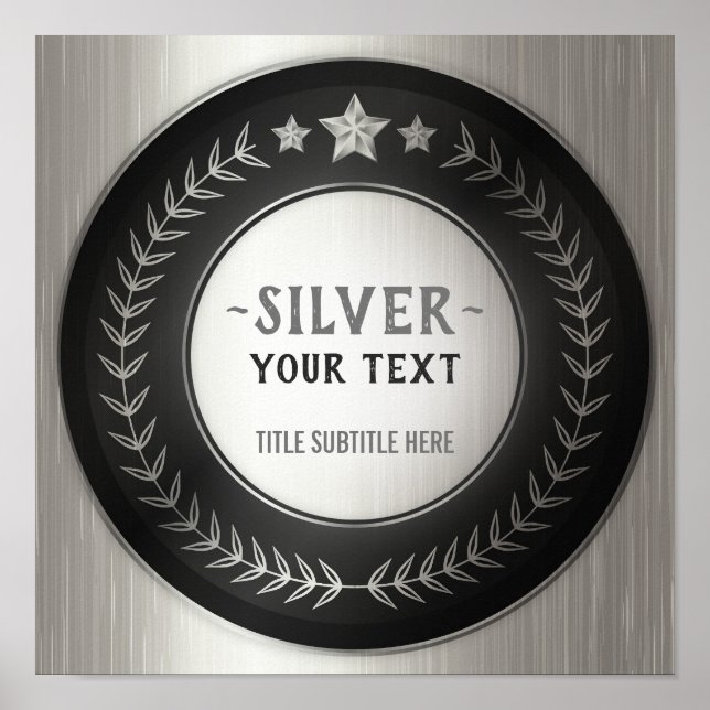 CUSTOM DRUCKDIY MEDAL Silbermeister EDITABLE Poster (Vorne)