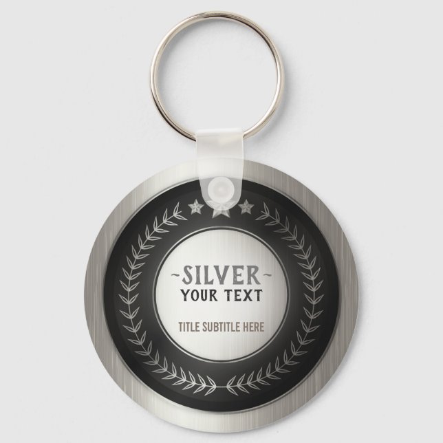 CUSTOM DRUCKDIY MEDAL Silbermeister EDITABLE Schlüsselanhänger (Vorderseite)