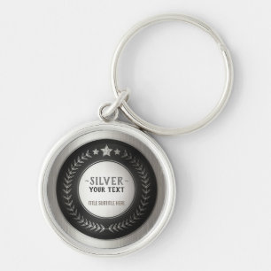 CUSTOM DRUCKDIY MEDAL Silbermeister EDITABLE Schlüsselanhänger