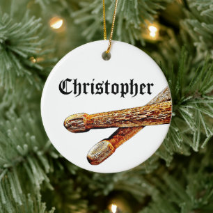 Custom Drummer Rock & Roll Weihnachtsmusiker Keramik Ornament