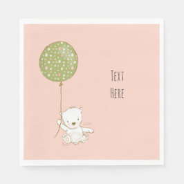 Custom Dusche Napkin Bear mit Balloon Serviette