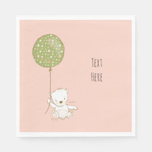 Custom Dusche Napkin Bear mit Balloon Serviette