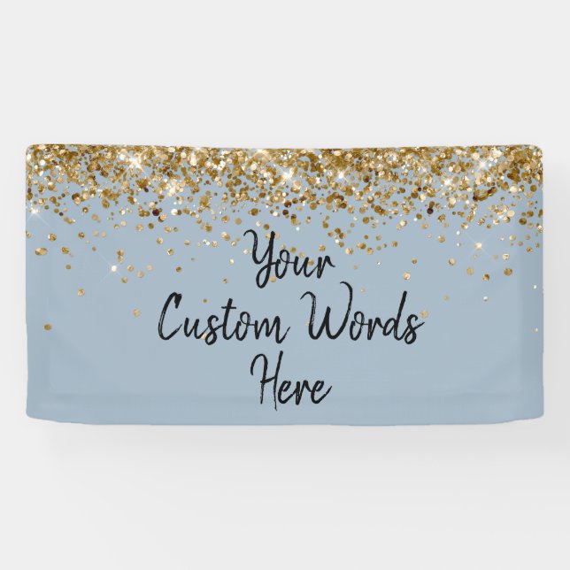 Custom Dusty Blue Birthday Party Foto Stand Prop Banner (Horizontal)