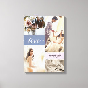 Custom Dusty Blue und Pink Wrapped Canvas Leinwanddruck