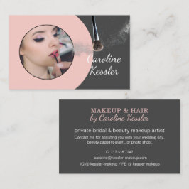Custom Dusty Rose Blush Pink Makeup Artist Visitenkarte