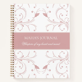 Custom Dusty Rose Botanical Butterfly Journal  Notizbuch
