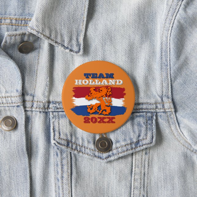 Custom Dutch Flag Orange Lion Team Holland 2023 Button (Beispiel)