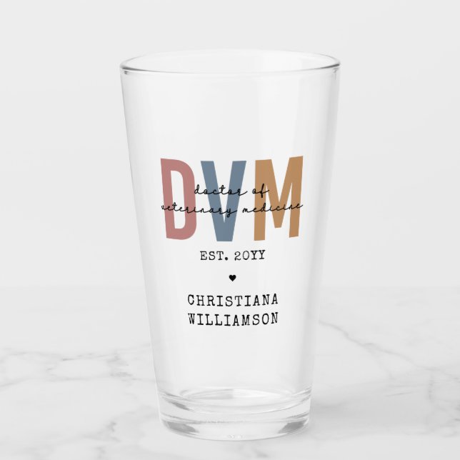 Custom DVM Doctor of Veterinary Medicine Gifts Glas (Vorderseite)