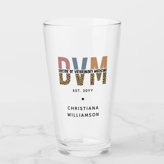 Custom DVM Doctor of Veterinary Medicine Gifts Glas (Vorderseite)