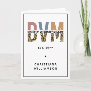 Custom DVM Doctor of Veterinary Medicine Gifts Karte