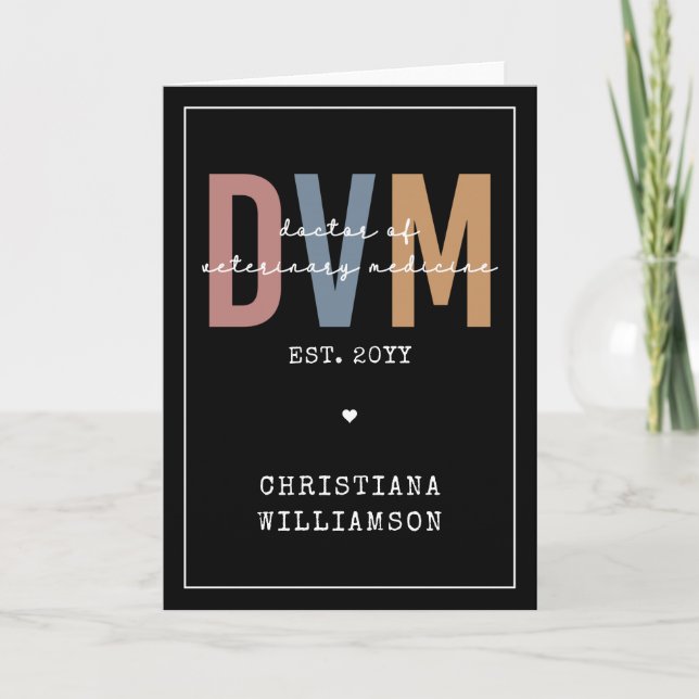 Custom DVM Doctor of Veterinary Medicine Gifts Karte (Vorderseite)