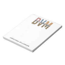 Custom DVM Doctor of Veterinary Medicine Gifts Notizblock