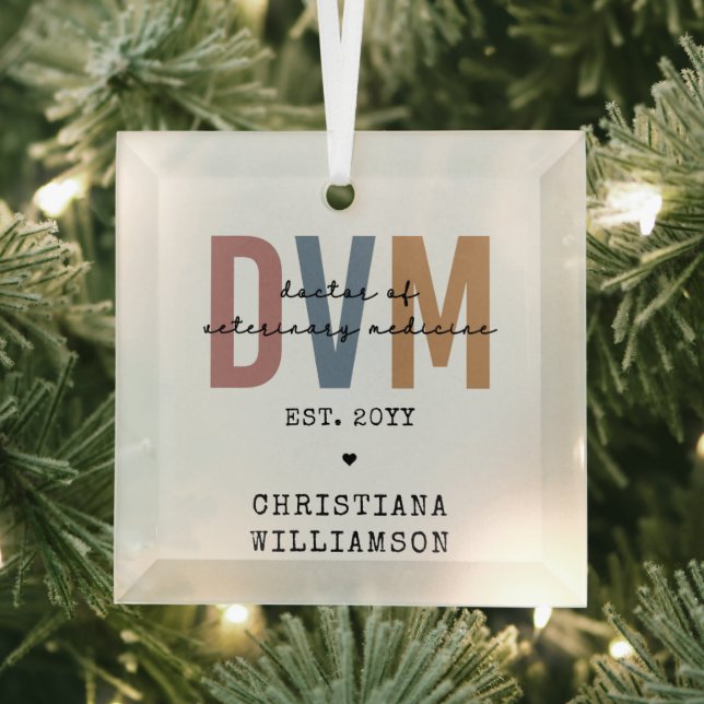 Custom DVM Doctor of Veterinary Medicine Gifts Ornament Aus Glas (Insitu)