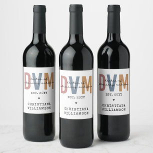 Custom DVM Doctor of Veterinary Medicine Gifts Weinetikett