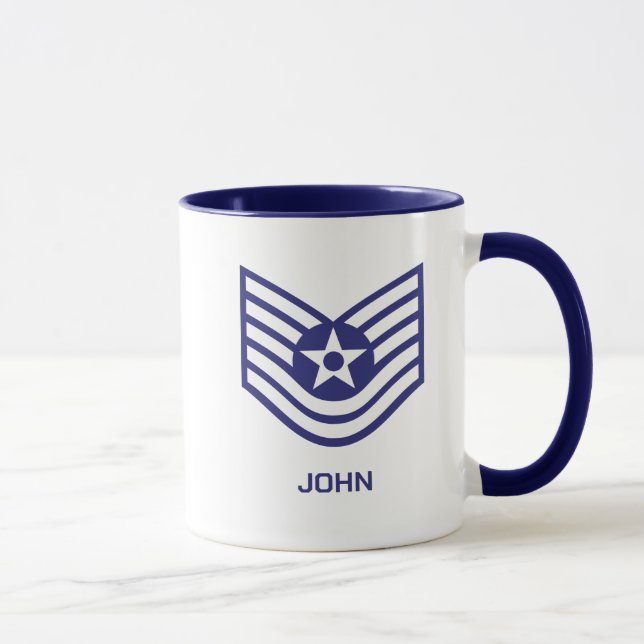 Custom E-6 Technical Sergeant Rank Air Force Tasse (Rechts)