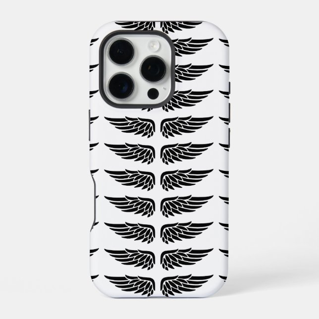 Custom Eagle Wing Black and White iPhone Case Hülle (Rückseite)