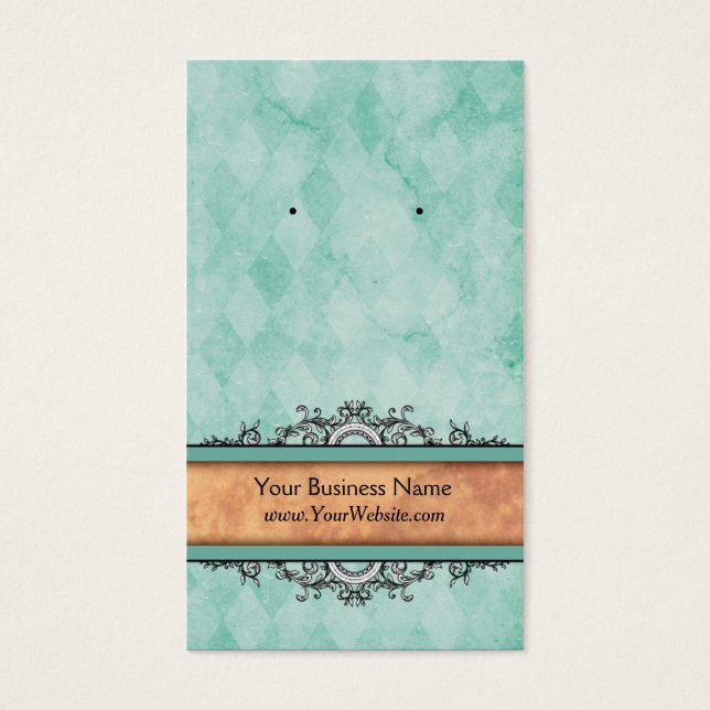 Custom Earring Cards Türkis Vintag (Vorderseite)