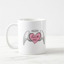 Custom Earth Angel Tasse - Herz, Flüge und Halo