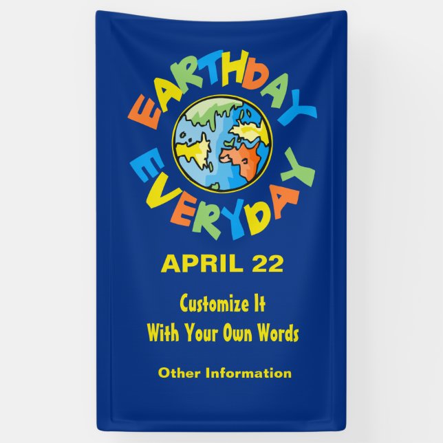 Custom Earth Day Banner 22 April Umwelt Öko (Vertikal)