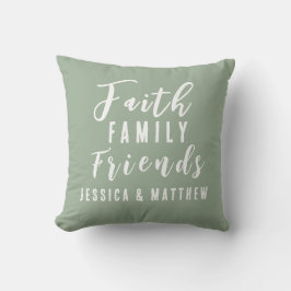 Custom Earth Tone Sage Faith Family Couple Kissen