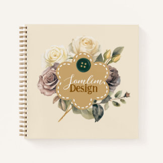 Custom Earthy background floral shape  Notizbuch