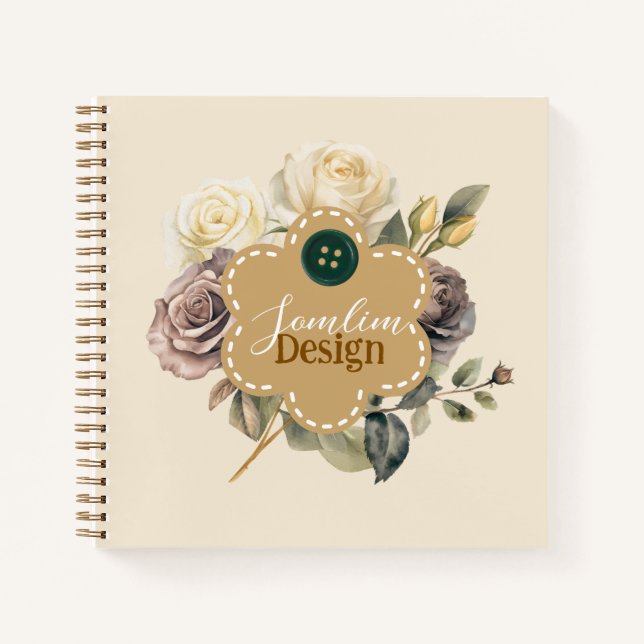Custom Earthy background floral shape  Notizbuch (Vorderseite)