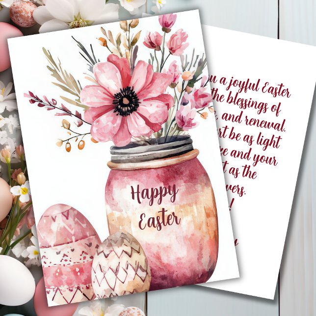 Custom Easter Card with Easter Eggs and Flowers Feiertagskarte (Von Creator hochgeladen)