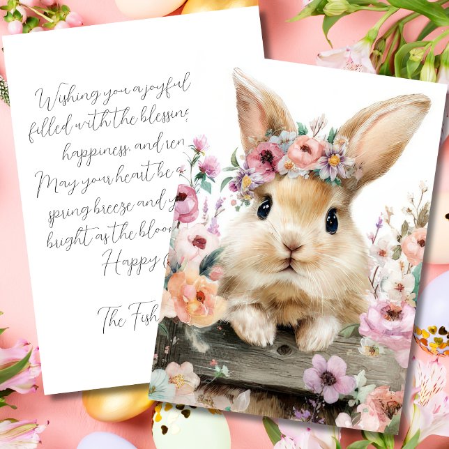 Custom Easter Card with Flowers and Easter Eggs Feiertagskarte (Von Creator hochgeladen)