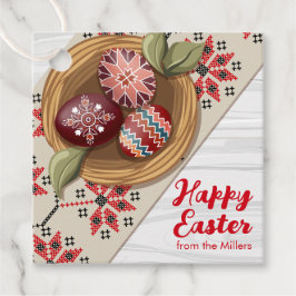 Custom Easter Egg Favor Tag with Family Name Geschenkanhänger