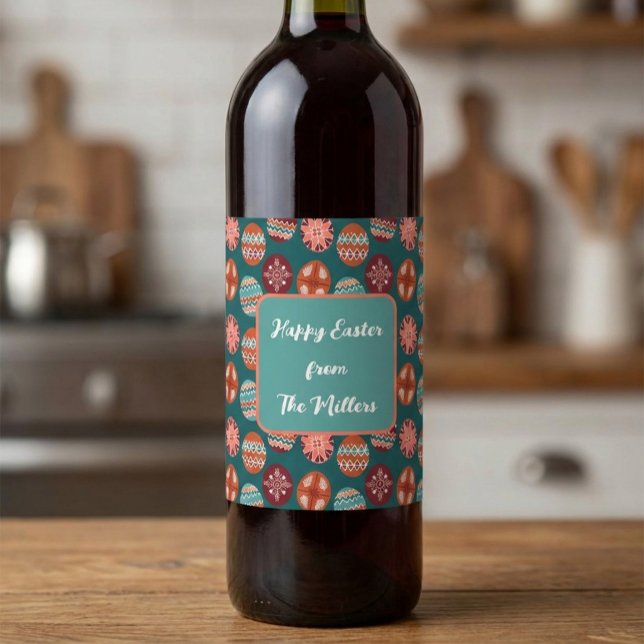 Custom Easter Egg Wine Label Weinetikett (Von Creator hochgeladen)