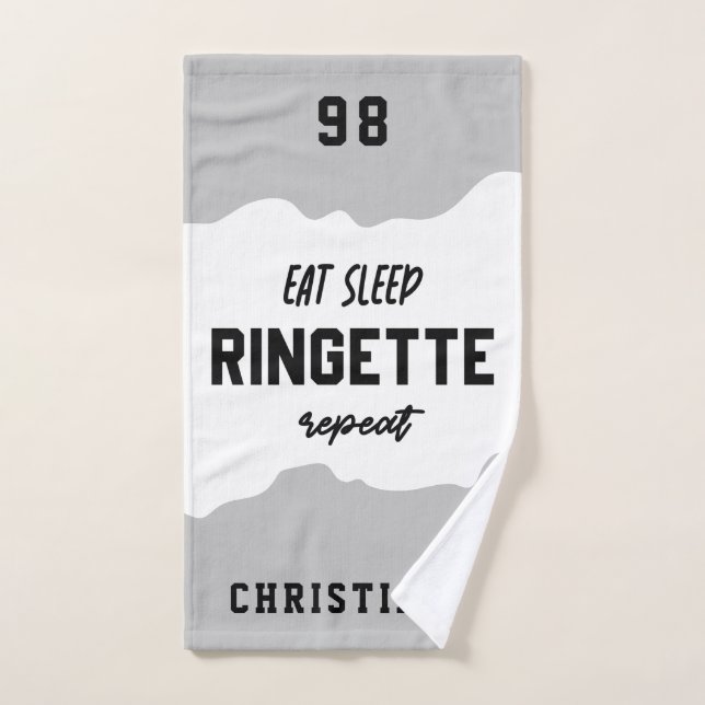 Custom Eat Sleep Ringette Wiederholung Ringette Pl Handtuch (Handtuch)