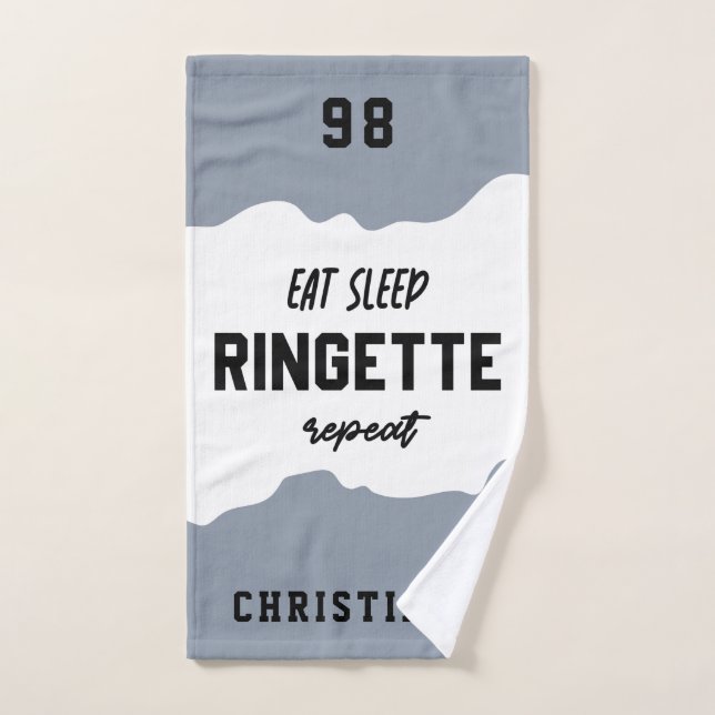 Custom Eat Sleep Ringette Wiederholung Ringette Pl Handtuch (Handtuch)