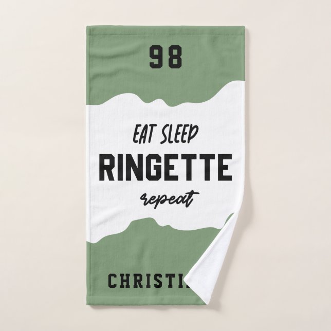 Custom Eat Sleep Ringette Wiederholung Ringette Pl Handtuch (Handtuch)