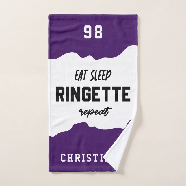 Custom Eat Sleep Ringette Wiederholung Ringette Pl Handtuch (Handtuch)