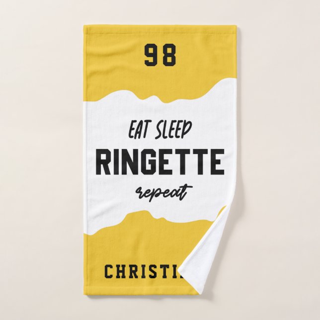 Custom Eat Sleep Ringette Wiederholung Ringette Pl Handtuch (Handtuch)