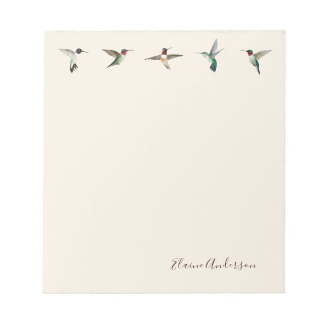 Custom Ecron North American Hummingbirds Notepad Notizblock (Vorderseite)