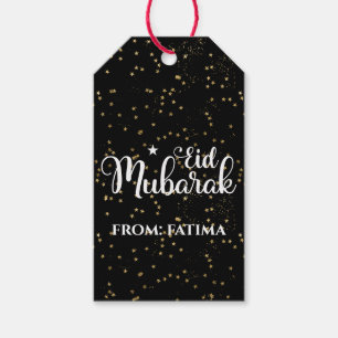 Custom Eid Mubarak Modern Black Eid Gift Tag Geschenkanhänger