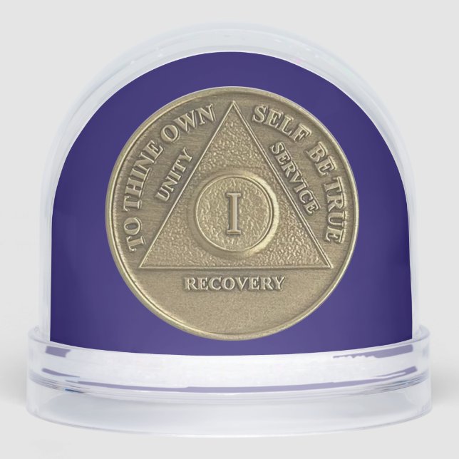 CUSTOM Ein Wunder geschah und 1 Jahr nüchterne OM- Schneekugeln (Vorderseite)