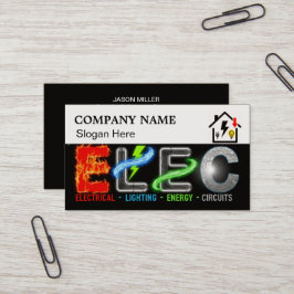 Custom Electrician Business Card with Company Logo Visitenkarte