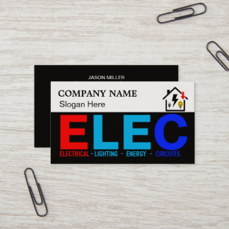 Custom Electrician Business Card with Company Logo Visitenkarte